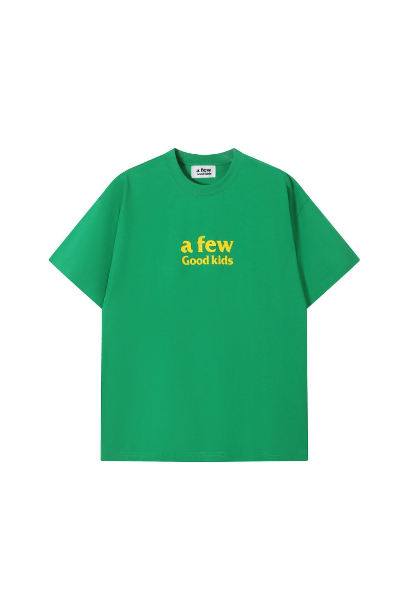 AFGK Basic Double Row Logo Color Block Tee Unisex American Casual T-shirt