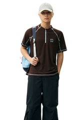 MEDM Plaid Half Zip Quick Dry Tee