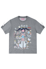 MEDM × Niaoyiyi | Angel Wing Sleeve Strap Women Tee