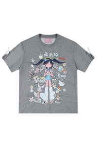 MEDM × Niaoyiyi | Angel Wing Sleeve Strap Women Tee