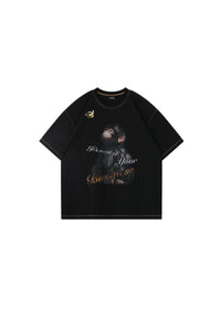 BJHG Men Cool‑Touch Sun‑Protection Quick‑Dry Tee American Retro Print Luxury Summer Top