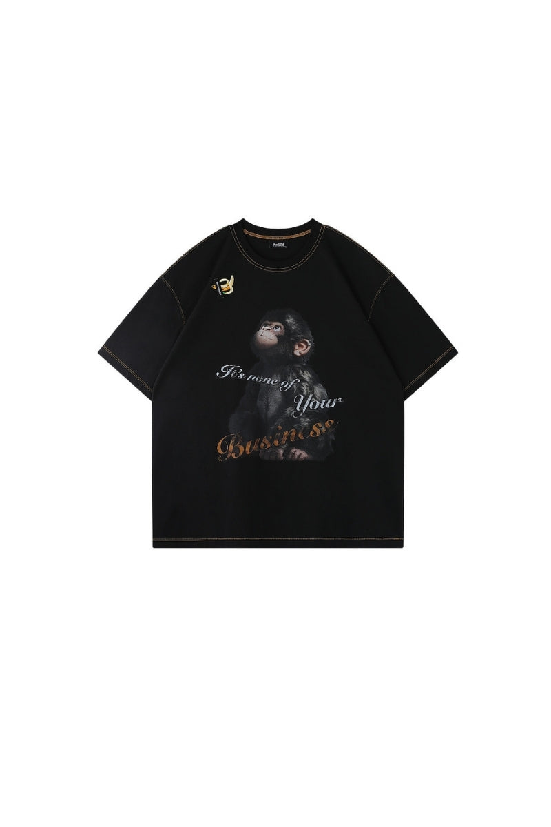 BJHG Men Cool‑Touch Sun‑Protection Quick‑Dry Tee American Retro Print Luxury Summer Top