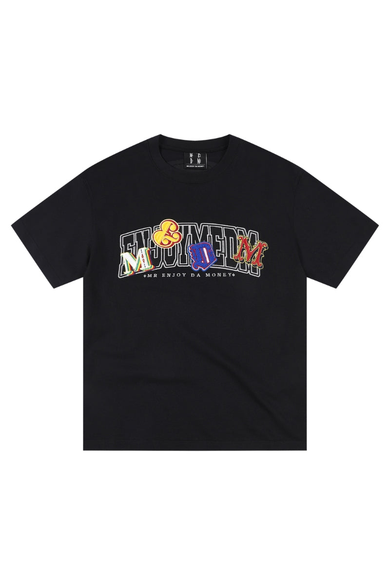 MEDM Double Color Embroidery Letter Unisex T-Shirt