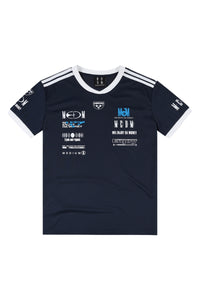MEDM Racing Logo Print Crew Neck T-Shirt