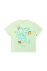 DangerousPeople DSP｜Fun Animal Paradise Graphic Oversized Drop‑Shoulder Quick‑Dry Lightweight T‑Shirt