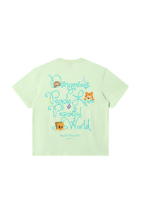 DangerousPeople DSP｜Fun Animal Paradise Graphic Oversized Drop‑Shoulder Quick‑Dry Lightweight T‑Shirt