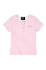 MEDM Fake Two-Piece Embroidered Women Tee