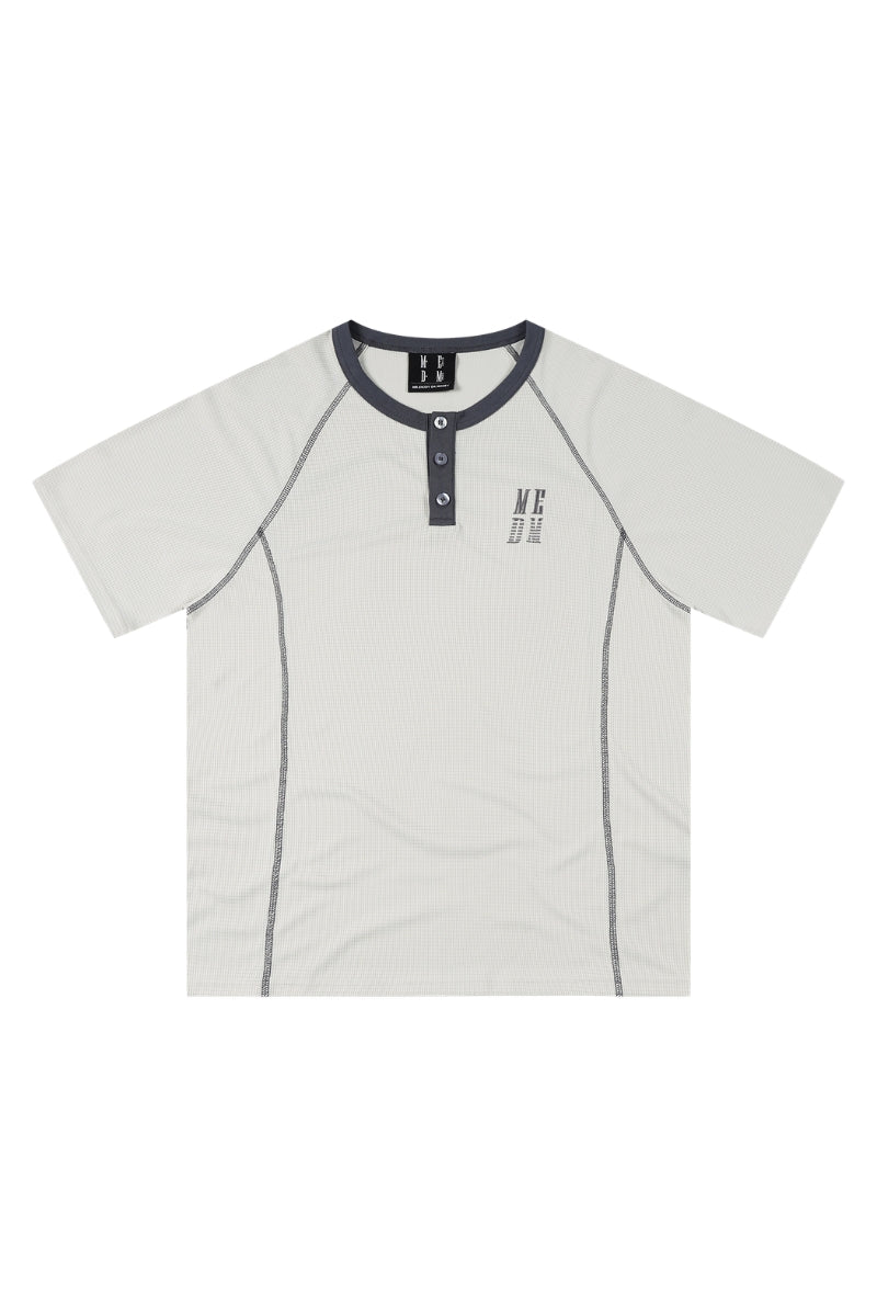 MEDM Contrast Curve Henley Neck Quick Dry Tee