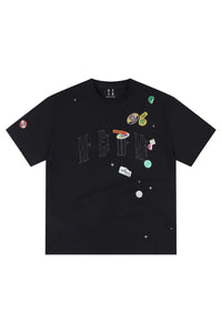 MEDM Sticker Label Patch Embroidery Unisex Cotton T-Shirt