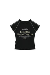 BJHG American Style Fitted Tee Women Summer New Cool‑Touch Streetwear Short Sleeve Top