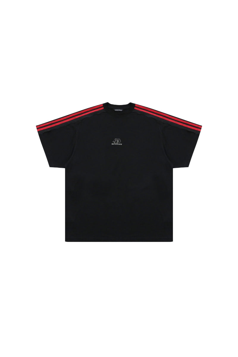 MASONPRINCE Raw Edge Contrast 4-Stripe VI Tee