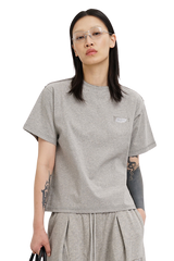 Masonprince 26 Early Spring Layered Crew Neck Knit Short-Sleeve T-Shirt