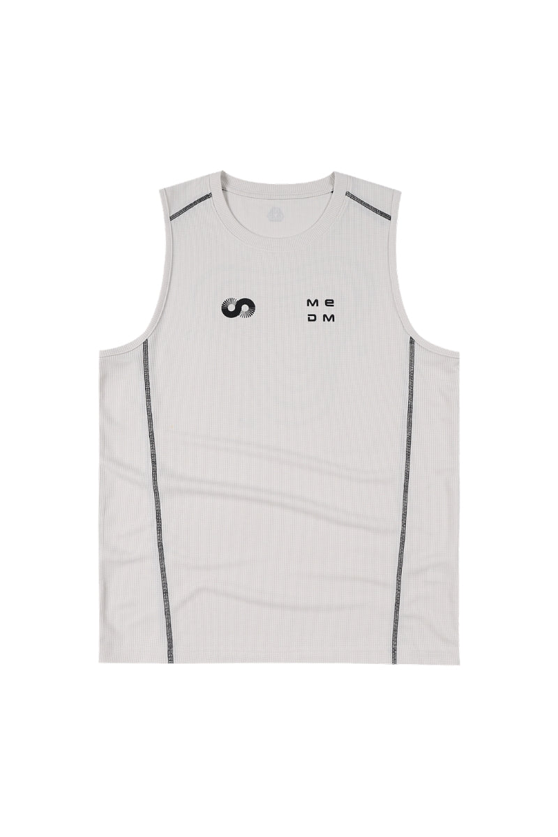 MEDM Sport Logo Print Breathable Mesh Loose Athletic Sleeveless Tank Top