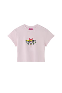 BJHG × The Powerpuff Girls Women Slim‑Fit Graphic‑Print Short‑Sleeve Tee