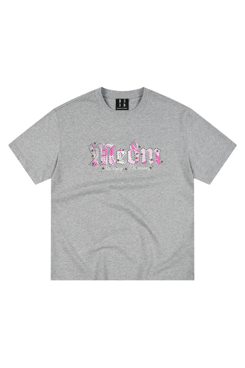 MEDM Star Beaded Camo Oversized Couple Summer Tee