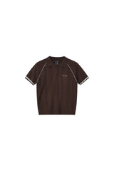 MEDM Embroidered Small LOGO Color-Block Embedded Striped Short-Sleeve POLO