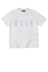 MEDM × YUY Jade Blue Floral Back Graphic Crew Neck Tee