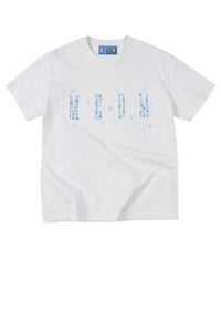 MEDM × YUY Jade Blue Floral Back Graphic Crew Neck Tee