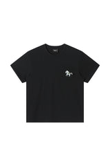 DangerousPeople｜3D Pony Embroidery Pocket Cotton T‑Shirt