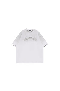 MASONPRINCE | Rivet Metal Stud Curved Print Short Sleeve Tee