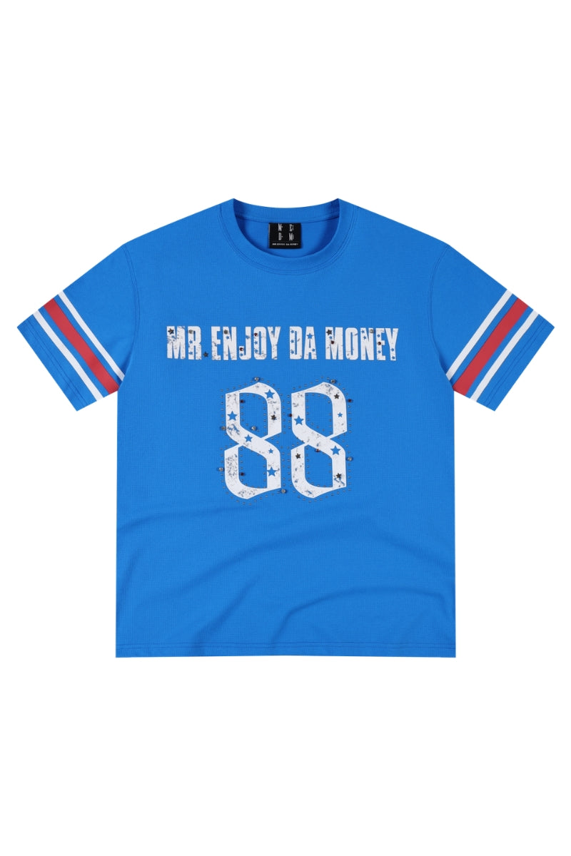 MEDM Star Beaded Stripe Quick Dry Unisex Vintage Jersey Tee