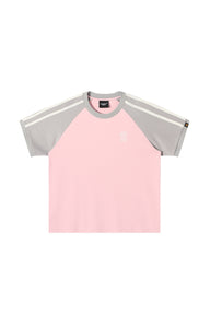 Dangerouspeople DSP Retro Panel Color‑Block Raglan Couple Tee