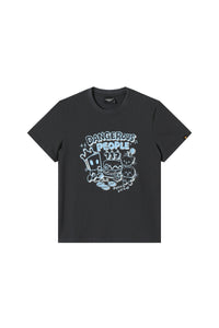 DangerousPeople DSP Mini‑D Home Hand‑Drawn Washed Tee Retro Texture Couple T‑Shirt