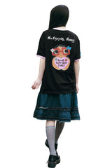 MEDM × YUY Jade Hugging Heart Slogan Contrast Trim Crew Neck Tee
