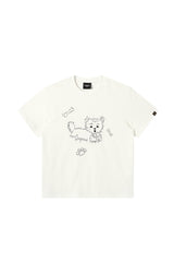 Dangerouspeople DSP Dog Patch Embroidered Loose Short Sleeve Tee