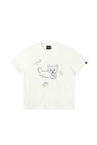 Dangerouspeople DSP Dog Patch Embroidered Loose Short Sleeve Tee