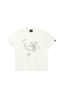 Dangerouspeople DSP Dog Patch Embroidered Loose Short Sleeve Tee