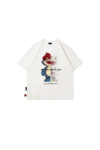 BJHG Unisex Cool‑Touch Quick‑Dry UV‑Protection Cartoon Graphic Short‑Sleeve Tee