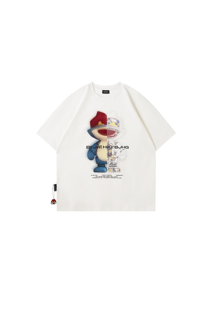 BJHG Unisex Cool‑Touch Quick‑Dry UV‑Protection Cartoon Graphic Short‑Sleeve Tee