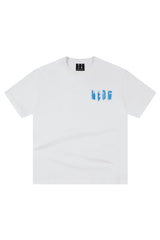 MEDM MELTING ICE Patch Letter Print Crew Neck Casual Couple Tee