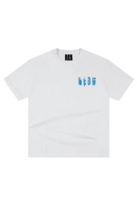 MEDM MELTING ICE Patch Letter Print Crew Neck Casual Couple Tee
