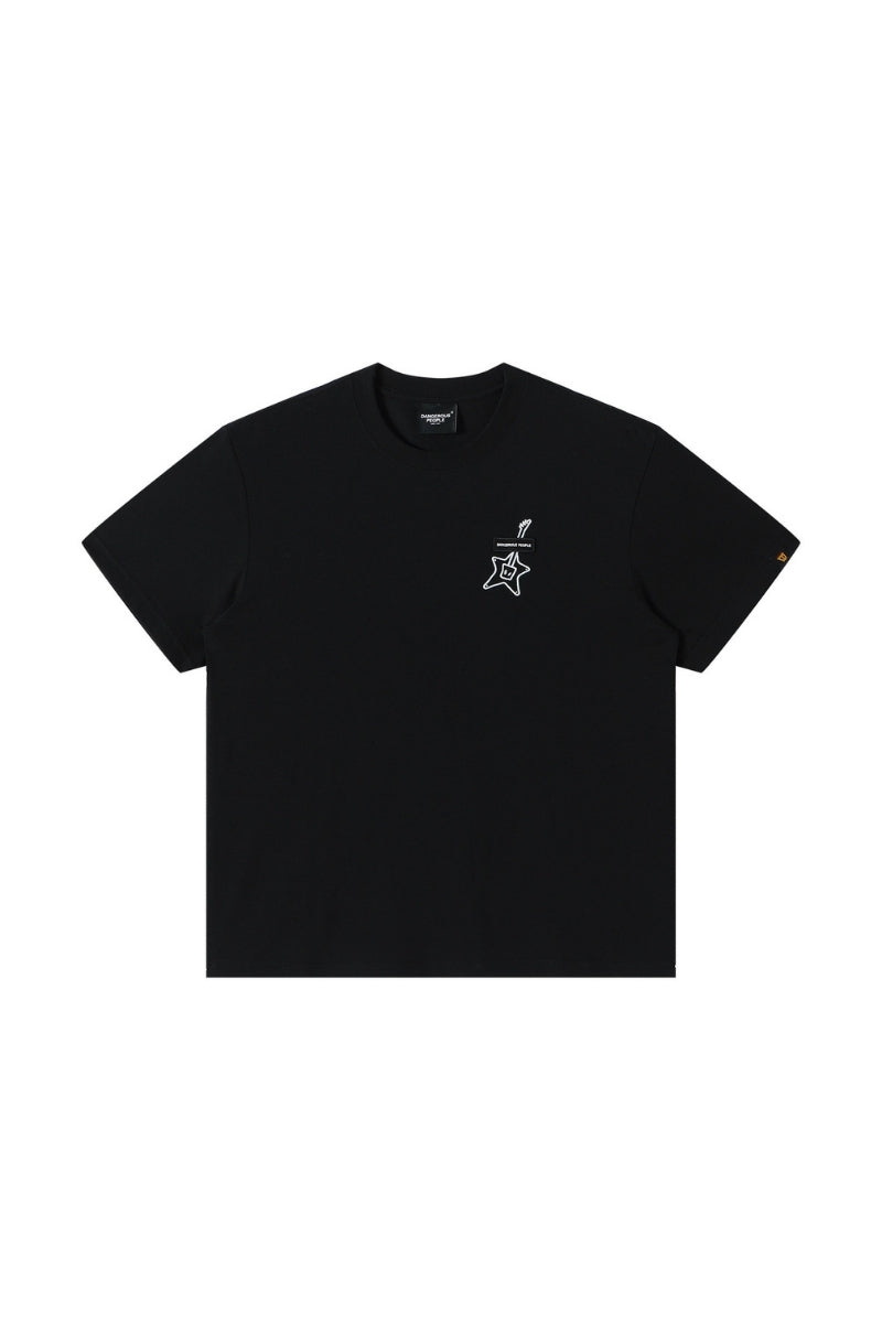 Dangerouspeople DSP Embroidered Small‑D Guitar Sorona Loose Unisex T‑Shirt