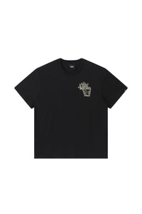 DangerousPeople｜Glow‑in‑the‑Dark Crown D‑Logo Print Cotton T‑Shirt