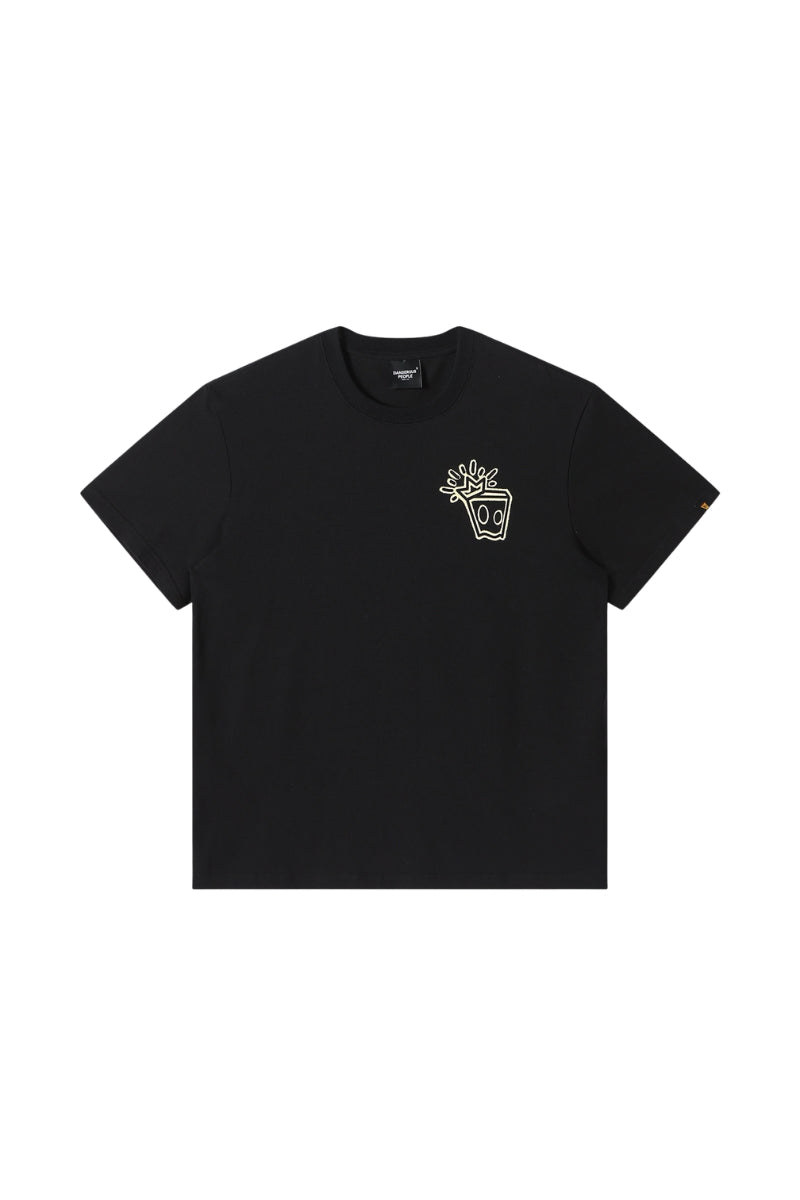 DangerousPeople｜Glow‑in‑the‑Dark Crown D‑Logo Print Cotton T‑Shirt