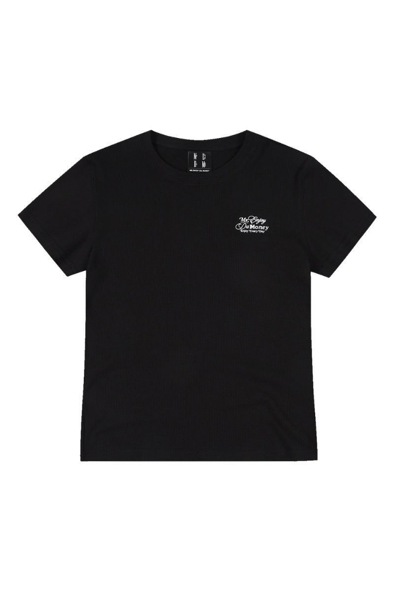 MEDM Letter Embroidery Heavyweight Basic Streetwear Tee