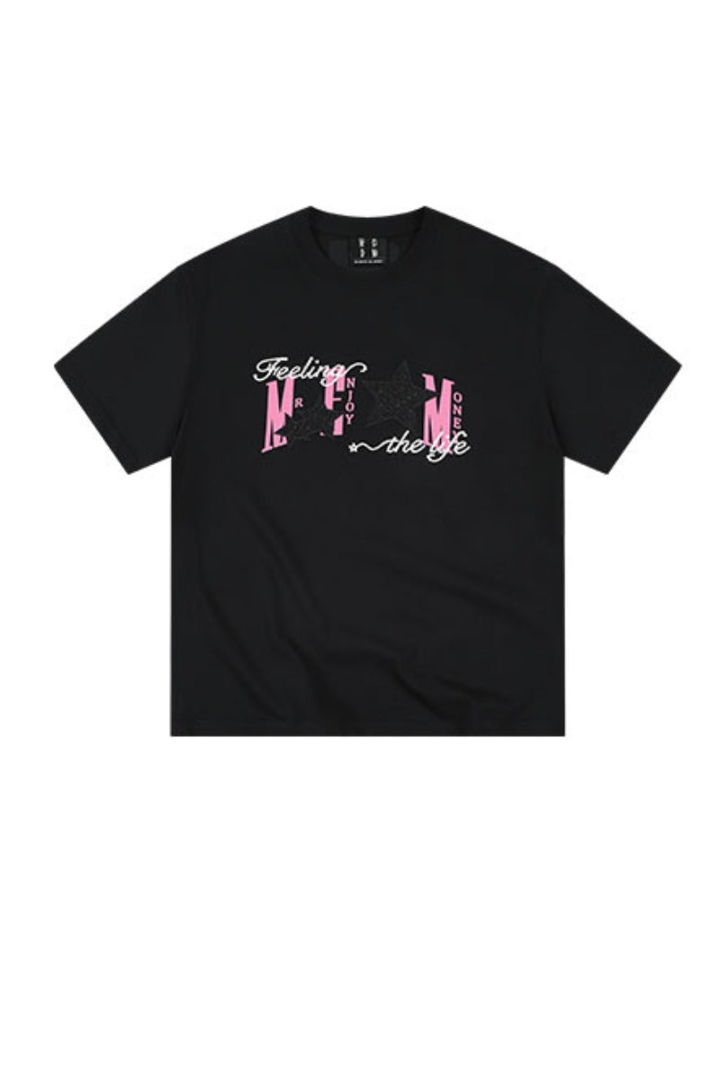 MEDM Star Patch Print Cotton Couple Tee