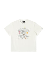 Dangerouspeople｜Graffiti Font Print Loose Oversized Cotton T‑Shirt