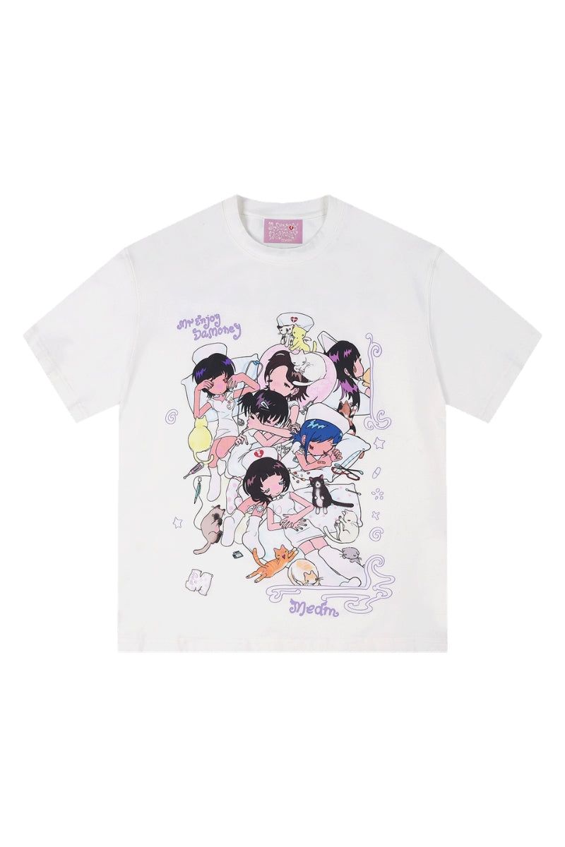 MEDM × Niaoyiyi | Nap Cartoon Versatile Women Crew Tee