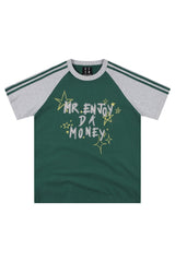 MEDM Color Block Graffiti Raglan Striped Unisex T-Shirt