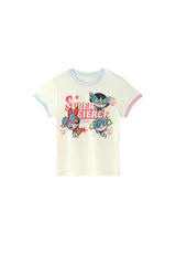 BJHG X Powerpuff Girls Women Fitted Short‑Sleeve T‑Shirt Summer Streetwear Top