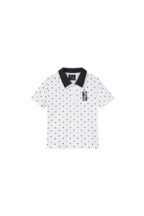 MEDM Fake Two-Piece Polka Dot Short-Sleeve POLO