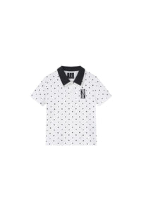 MEDM Fake Two-Piece Polka Dot Short-Sleeve POLO