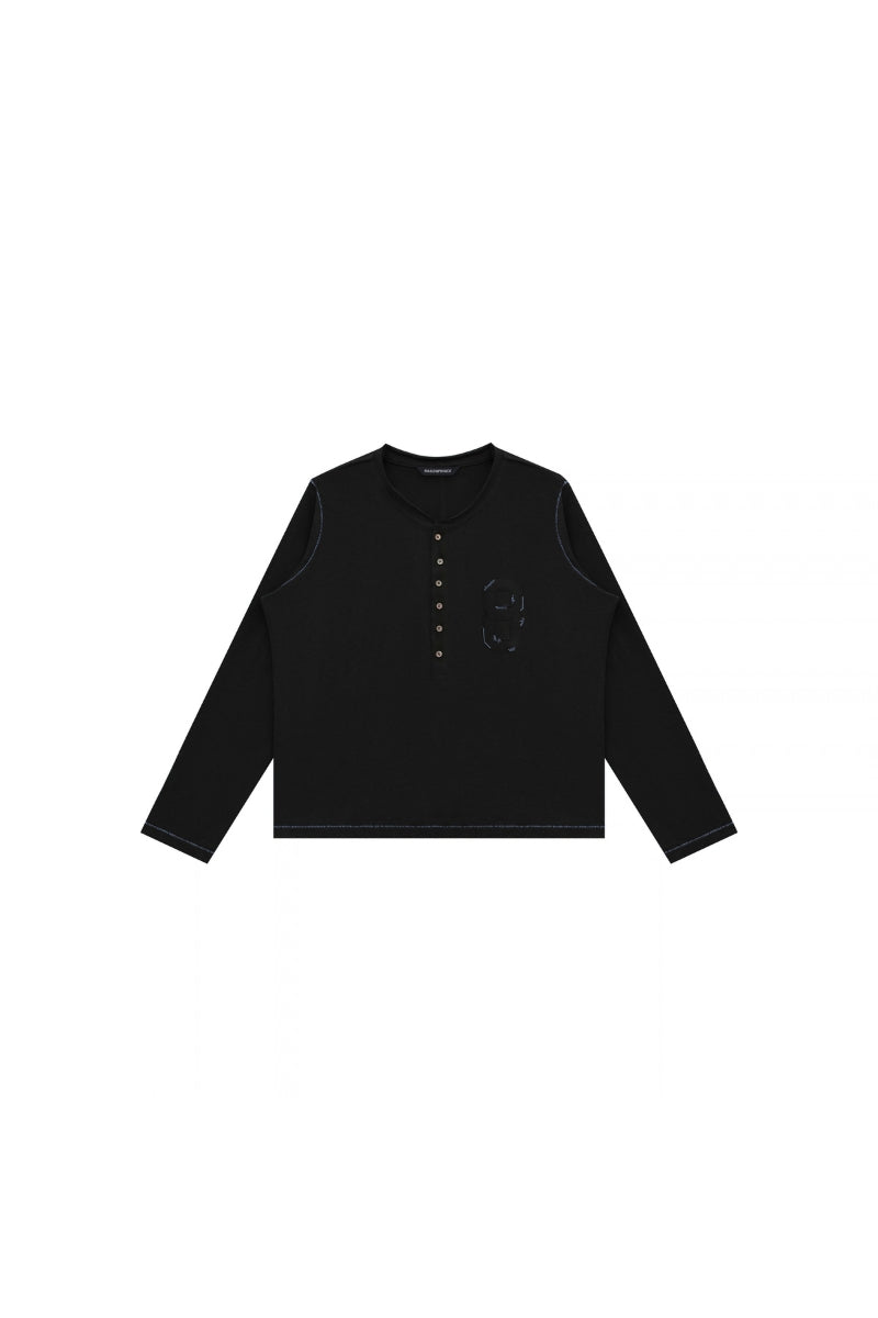 MASONPRINCE Hemp Henley Long Sleeve T-Shirt