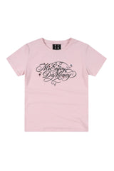MEDM Rhinestone Cursive Slim Crew Neck Women T-Shirt