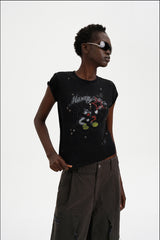 Masonprince  New Year Unfinished Parody Bear Double-Style Reversed Short-Sleeve T-Shirt