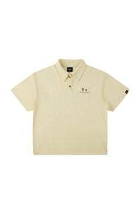 DangerousPeople DSP｜Textured Small‑Eye Graphic Boxy Fit Couple Short‑Sleeve Polo Shirt